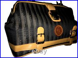 Fendi Pequin Stripe Handbag, Very Rare VTG Collectible, Med Satchel