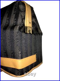 Fendi Pequin Stripe Handbag, Very Rare VTG Collectible, Med Satchel