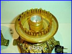 Fenton-l. G. Wright Brass/bronze Rare And Old Very Decorated Lamp Base (1-3)