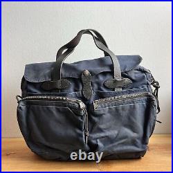 Filson 24-Hour Tin Cloth Briefcase Made in USA Very Rare Navy