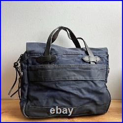 Filson 24-Hour Tin Cloth Briefcase Made in USA Very Rare Navy