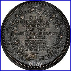 France 1792 Libertas Brass Medal NGC MS62 VERY RARE & SOUGHT AFTER ISSUE