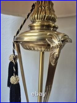 Frederick Cooper Vintage MCM Brass Goat Head Table Lamp 29 VERY Rare GORGEOUS