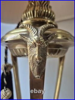 Frederick Cooper Vintage MCM Brass Goat Head Table Lamp 29 VERY Rare GORGEOUS