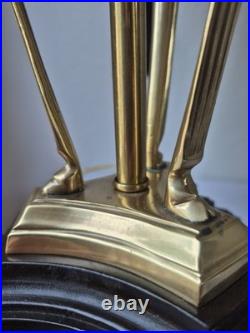 Frederick Cooper Vintage MCM Brass Goat Head Table Lamp 29 VERY Rare GORGEOUS