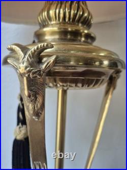 Frederick Cooper Vintage MCM Brass Goat Head Table Lamp 29 VERY Rare GORGEOUS