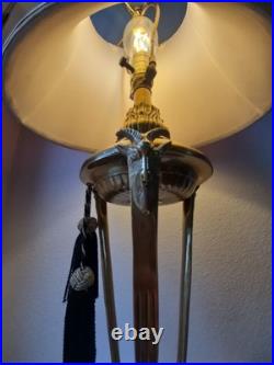 Frederick Cooper Vintage MCM Brass Goat Head Table Lamp 29 VERY Rare GORGEOUS