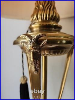 Frederick Cooper Vintage MCM Brass Goat Head Table Lamp 29 VERY Rare GORGEOUS