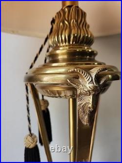 Frederick Cooper Vintage MCM Brass Goat Head Table Lamp 29 VERY Rare GORGEOUS