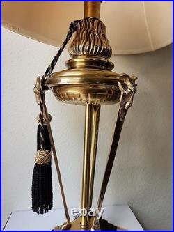 Frederick Cooper Vintage MCM Brass Goat Head Table Lamp 29 VERY Rare GORGEOUS