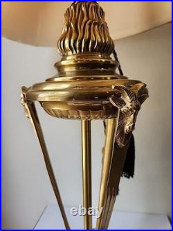 Frederick Cooper Vintage MCM Brass Goat Head Table Lamp 29 VERY Rare GORGEOUS