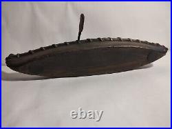 Frog Paddling A Canoe Statue. Very Rare. Bronze Or Brass. Heavy