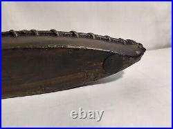 Frog Paddling A Canoe Statue. Very Rare. Bronze Or Brass. Heavy