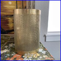 Frontgate Brass Perforated Trashcan Made In Italy VERY RARE And Fully Restored