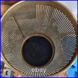 Frontgate Brass Perforated Trashcan Made In Italy VERY RARE And Fully Restored