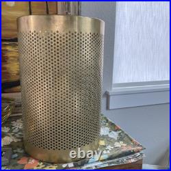 Frontgate Brass Perforated Trashcan Made In Italy VERY RARE And Fully Restored