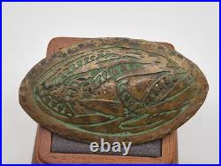 Frost Workshops Bronze Brooch Pin Back Vintage Very Rare Arts And Crafts Etched