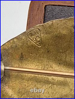 Frost Workshops Bronze Brooch Pin Back Vintage Very Rare Arts And Crafts Etched