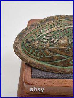 Frost Workshops Bronze Brooch Pin Back Vintage Very Rare Arts And Crafts Etched Frost Workshops Bronze Brooch Pin Back Vintage Very Rare Arts And Crafts Etched