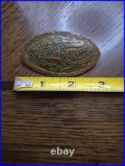Frost Workshops Bronze Brooch Pin Back Vintage Very Rare Arts And Crafts Etched