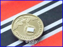 GERMAN 10 REICHSPFENNIG 1936 G SWASTIKA BRASS Coin WW2 + VERY RARE + Rpf Pfennig