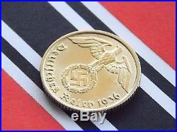 GERMAN Coin 1936 A 10 REICHSPFENNIG SWASTIKA Eagle 3RD REICH WW2 UNC +VERY RARE+