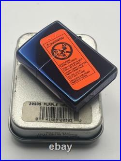 Genuine Brand New 2004 ZIPPO Lighter Stunning & Very Rare PURPLE HAZE Emblem
