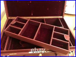 Genuine Hermes Jewellery Box Case Large Bag Oxblood Leather Luggage Very Rare