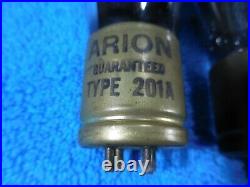 Group of FIVE 01-A Brass base very rare off brand tubes with good emission used