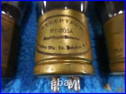 Group of FIVE 01-A Brass base very rare off brand tubes with good emission used