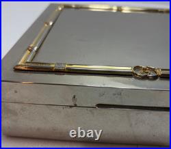 Gucci VINTAGE70s VERY RARE Humidor Cigar Box Bamboo motif Silver Brass Plated