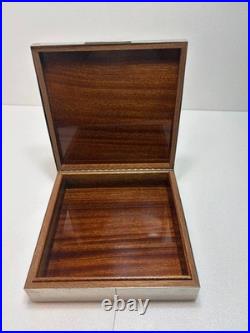 Gucci VINTAGE70s VERY RARE Humidor Cigar Box Bamboo motif Silver Brass Plated