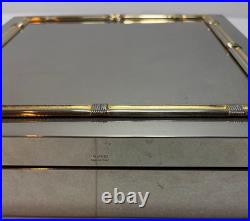 Gucci VINTAGE70s VERY RARE Humidor Cigar Box Bamboo motif Silver Brass Plated