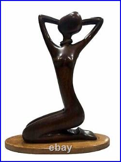 Hagenauer Werkstätte Wien Statue Wood Brass 1950 Very Rare Authentic Vintage
