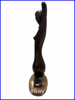 Hagenauer Werkstätte Wien Statue Wood Brass 1950 Very Rare Authentic Vintage