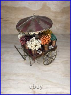 Hand Made Copper Brass Bronze Flower Cart By C. Hess 1977 Vintage Very Rare