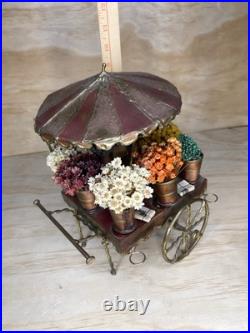 Hand Made Copper Brass Bronze Flower Cart By C. Hess 1977 Vintage Very Rare
