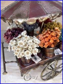 Hand Made Copper Brass Bronze Flower Cart By C. Hess 1977 Vintage Very Rare