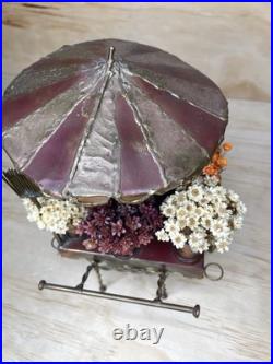 Hand Made Copper Brass Bronze Flower Cart By C. Hess 1977 Vintage Very Rare