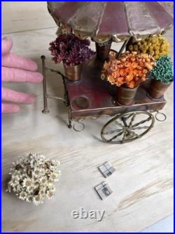 Hand Made Copper Brass Bronze Flower Cart By C. Hess 1977 Vintage Very Rare
