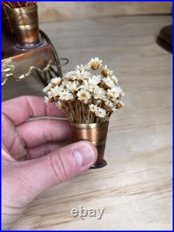 Hand Made Copper Brass Bronze Flower Cart By C. Hess 1977 Vintage Very Rare