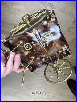 Hand Made Copper Brass Bronze Flower Cart By C. Hess 1977 Vintage Very Rare