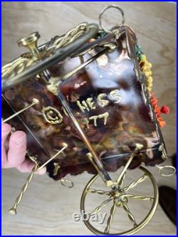 Hand Made Copper Brass Bronze Flower Cart By C. Hess 1977 Vintage Very Rare