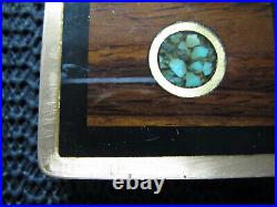 Hippie Turquoise Wood Inlaid Brass Belt Buckle! Vintage! Very Rare! Master Works