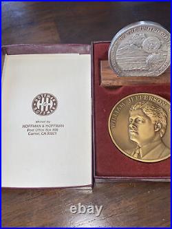 Hoffman and Hoffman Vintage Very Rare Inaugural Address 999 silver and brass set
