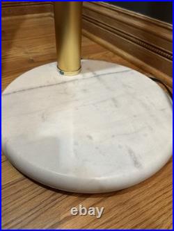 Hollywood Regency MCM Brass/Marble Crystal Arc Chandelier Floor Lamp VERY RARE
