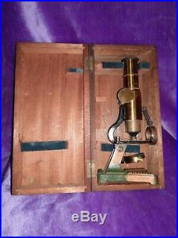 Improved Household Microscope From Late 1800's Brass Antique Very Rare