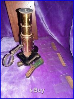 Improved Household Microscope From Late 1800's Brass Antique Very Rare