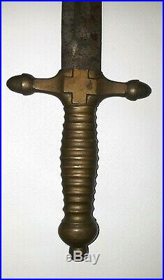 Italian Antique Sardinian Short Sword Brass Handle Very Rare
