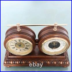 JUNGHANS Mantel TOP Clock Barometer 1906 Antique VERY RARE Wood WORKING! Germany